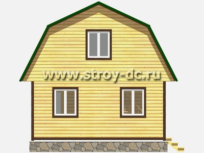 Дом из бруса, проект Д11, с мансардой, ломаной крышей и одной спальней, размером 6х6 метров, площадью 63 квадратных метра - фото проекта 3