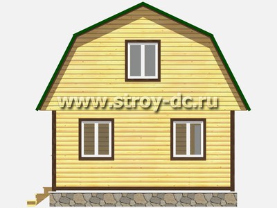 Дом из бруса, проект Д11, с мансардой, ломаной крышей и одной спальней, размером 6х6 метров, площадью 63 квадратных метра - фото проекта 5