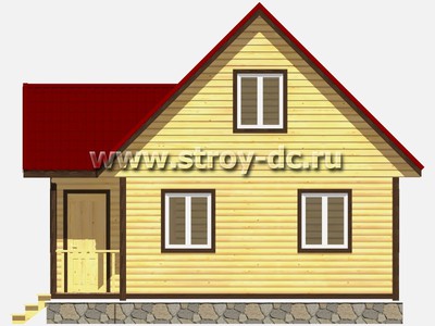 Каркасный дом, проект Д19, с мансардой, двухскатной крышей, крыльцом и тремя спальнями, размером 8х7,5 метров, площадью 83,05 квадратных метра - фото проекта 4
