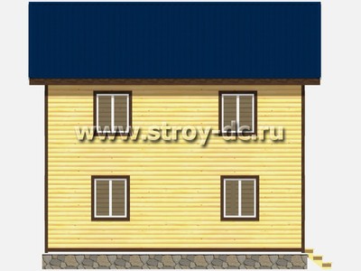 Дом из бруса, проект Д30, с угловой террасой, балконом, двухскатной крышей, крыльцом и тремя спальнями, размером 8х8 метров, площадью 116 квадратных метров - фото проекта 6