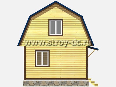 Дом из бруса, проект Д36, с мансардой, ломаной крышей и одной спальней, размером 4х5 метров, площадью 30 квадратных метров - фото проекта 3