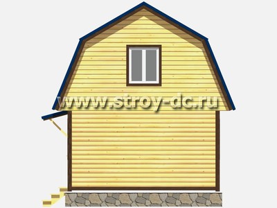 Дом из бруса, проект Д36, с мансардой, ломаной крышей и одной спальней, размером 4х5 метров, площадью 30 квадратных метров - фото проекта 5