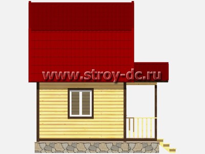 Дом из бруса, проект Д37, с мансардой, ломаной крышей, крыльцом и одной спальней, размером 5х5,5 метров, площадью 32,79 квадратных метра - фото проекта 6
