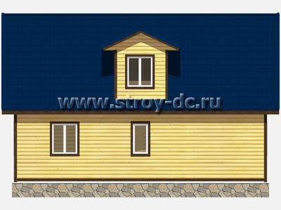 Дом из бруса, проект Д45, с мансардой, двухскатной крышей, крыльцом и тремя спальнями, размером 8х10 метров, площадью 135 квадратных метров - фото проекта 5