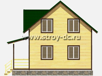 Каркасный дом, проект Д58, с мансардой, двухскатной крышей, крыльцом и двумя спальнями, размером 6х8 метров, площадью 89,8 квадратных метров - фото проекта 4