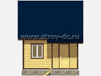 Дом из бруса, проект Д6, с мансардой, двухскатной крышей, крыльцом и одной спальней, размером 5х5,5 метров, площадью 37,5 квадратных метров - фото проекта 4