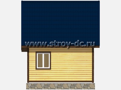 Дом из бруса, проект Д6, с мансардой, двухскатной крышей, крыльцом и одной спальней, размером 5х5,5 метров, площадью 37,5 квадратных метров - фото проекта 6