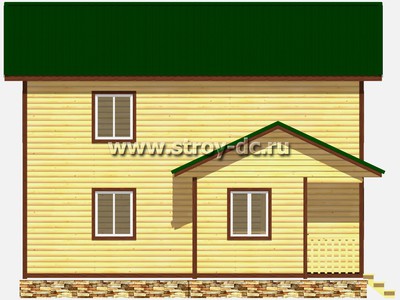 Дом из бруса, проект Д67, с каркасной верандой, размером 8,5х9 метров, площадью 118,9 квадратных метров - фото проекта 4