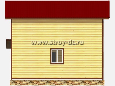 Дом из бруса, проект Д68, с террасой, многоскатной крышей, крыльцом и тремя спальнями, размером 6х8 метров, площадью 79,16 квадратных метров - фото проекта 5