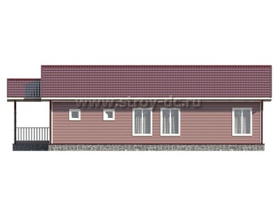 Каркасный дом, проект Д78, с террасой, многоскатной крышей и тремя спальнями, размером 9,5х17,5 метров, площадью 115,42 квадратных метров - фото проекта 4