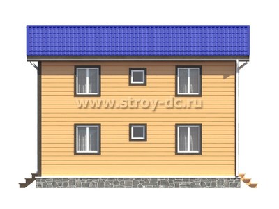 Дом из бруса, проект Д81, с террасой, балконом, многоскатной крышей, крыльцом и шестью спальнями, размером 9х10 метров, площадью 137,58 квадратных метров - фото проекта 6
