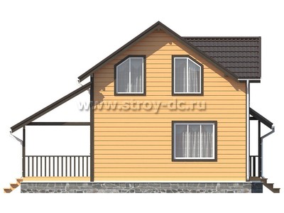 Дом из бруса, проект Д83, с террасой, многоскатной крышей и четырьмя спальнями, размером 9х10,5 метров, площадью 125,18 квадратных метров - фото проекта 4