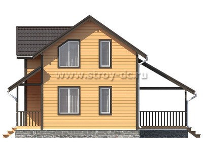 Дом из бруса, проект Д83, с террасой, многоскатной крышей и четырьмя спальнями, размером 9х10,5 метров, площадью 125,18 квадратных метров - фото проекта 6